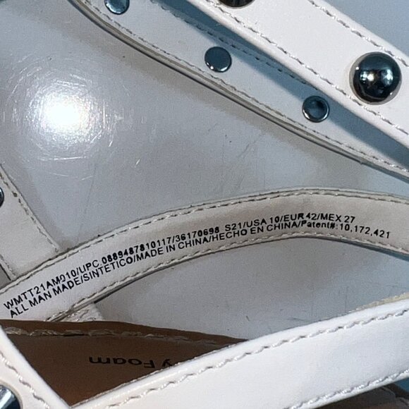 Time And Tru White Studded Espadrille Wedge Sandals Memory Foam Womens Size 10 - Picture 5 of 14